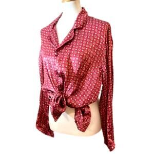 100% Silk Liz Claiborne Vintage Pajama Top/Blouse, Classic style